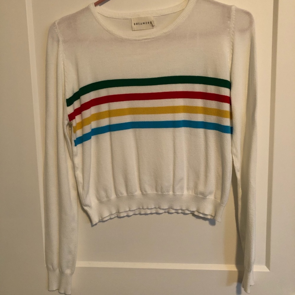 Rainbow crop sweater
